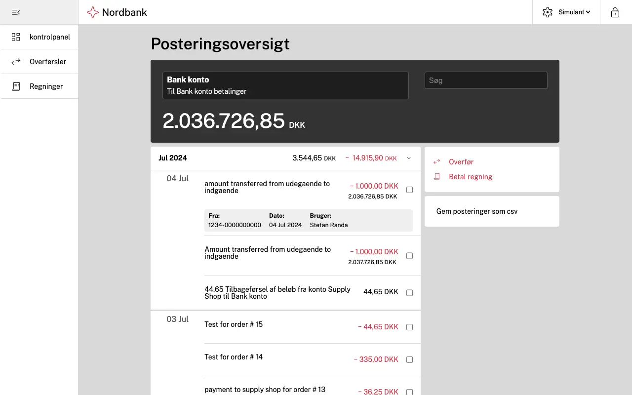 Bank konti screenshot