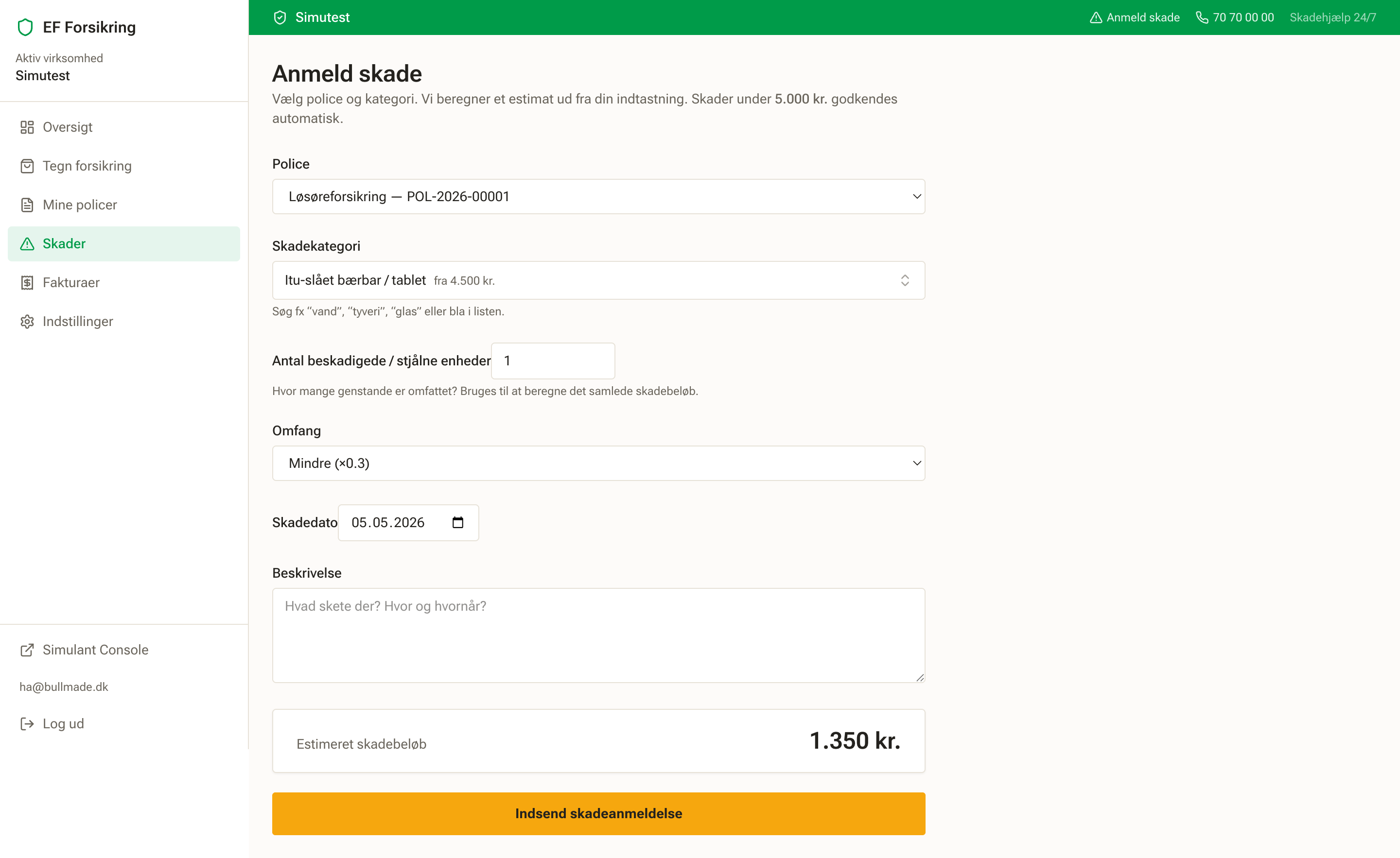 Anmeld skade