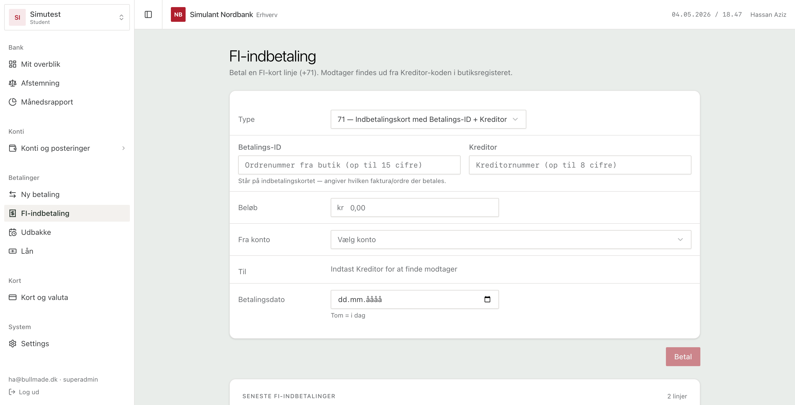 FI-indbetaling