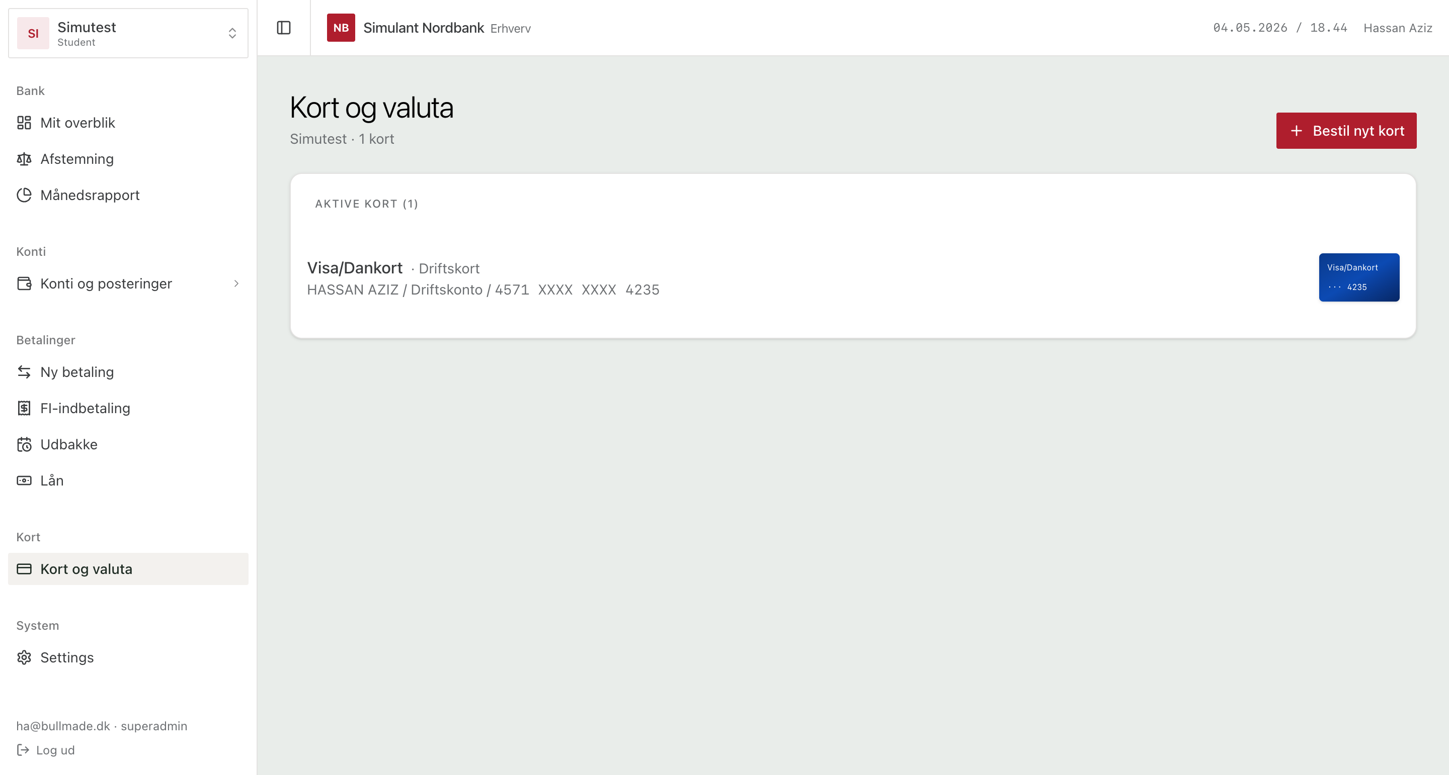 Kort og valuta