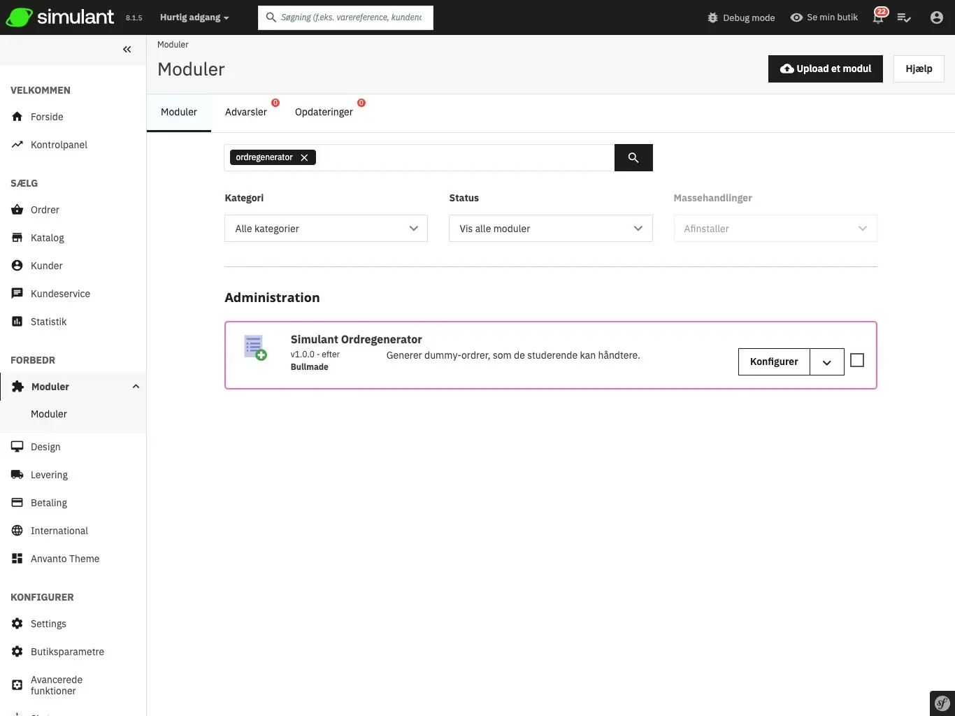 Ordregenerator screenshot