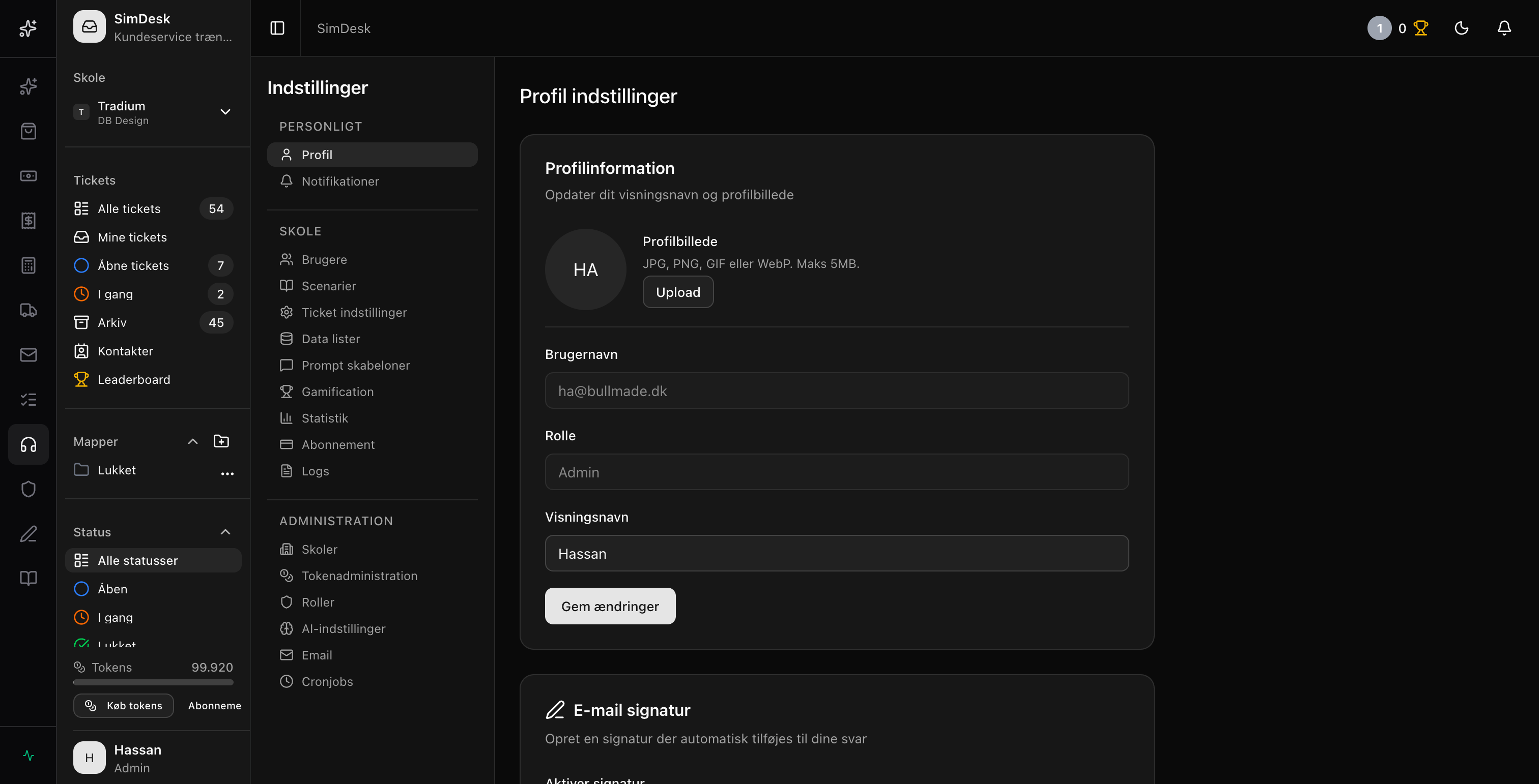 Profil-indstillinger