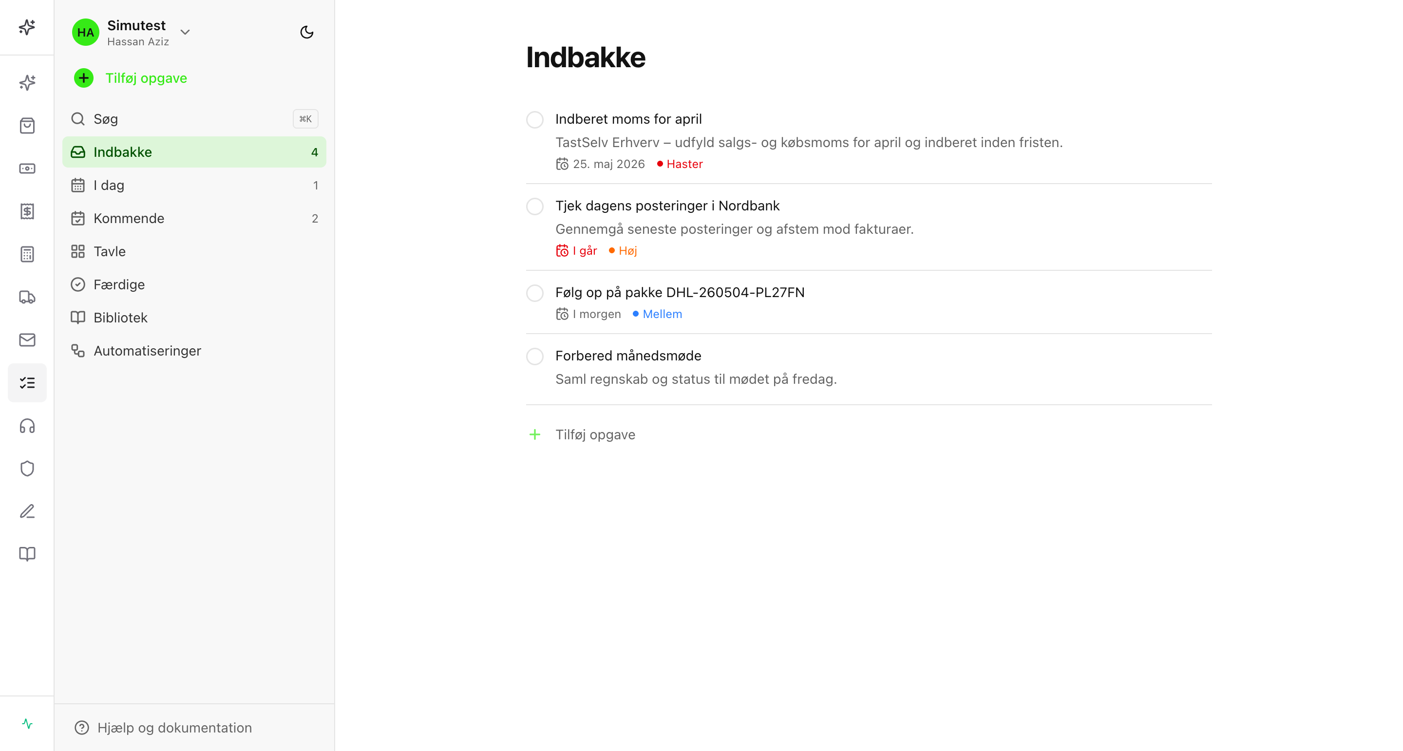 Task indbakke