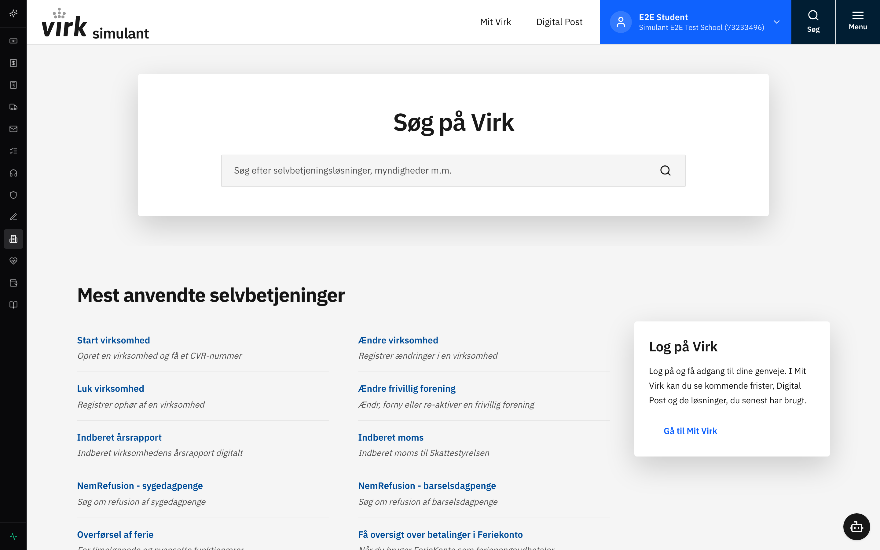 virk.dk forside