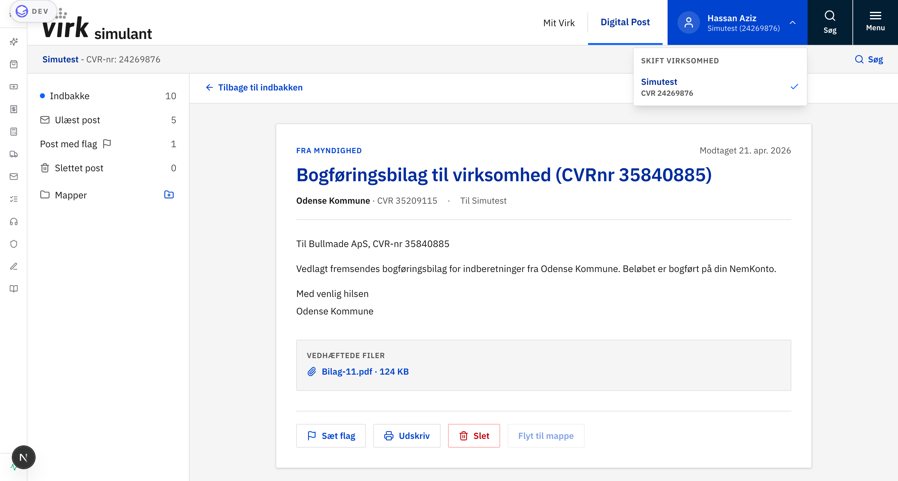 Skift virksomhed